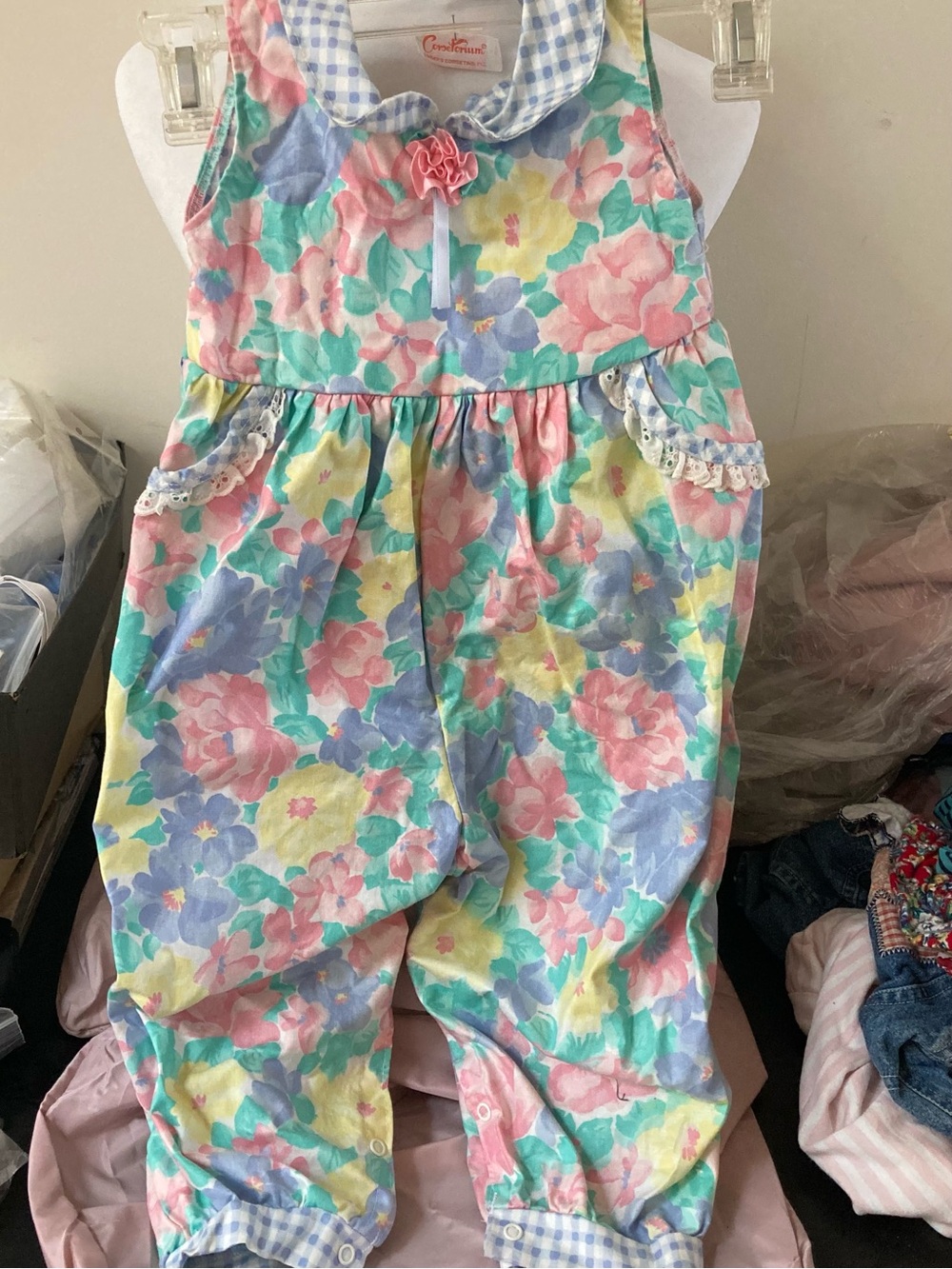 Buster Brown Pastel Floral Romper - Pink, Blue, Yellow, Green 24 months, new